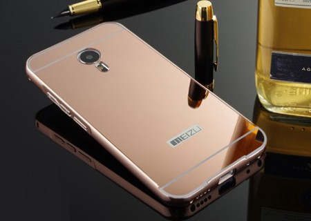 Добави още лукс Бъмпъри за телефони Луксозен алуминиев бъмпър с огледален златисто розов гръб за MEIZU MX5